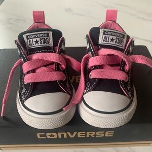 Converse Kids' (infant) All Star Sneakers in Black and Pink